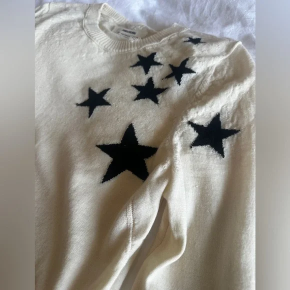 Zadig & Voltaire Miss Star Merino Wool Sweater with Black Stars - Picture 5 of 6